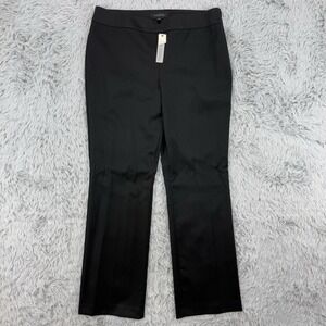 Talbots Pants Women 10 Black NWT Signature Wool Blend Lined Flared Career Office